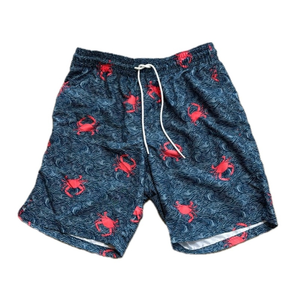 NWOT | Men Swim Trunks, Crab Print, Size Medium